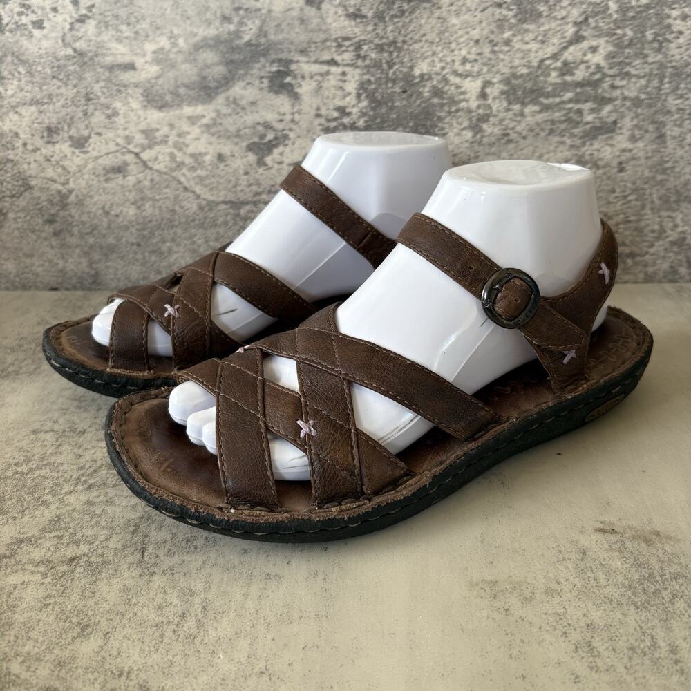 KEEN KARLIE Brown Leather Strappy Sandals Womens 7 Fisherman Comfort Shoe Y2K